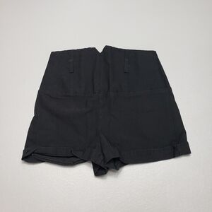valia solid black high rise short shorts women's size small